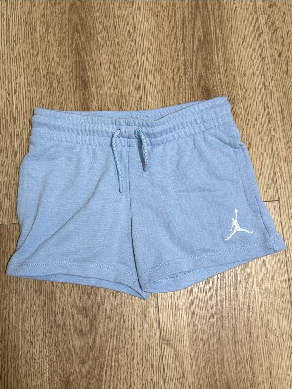 Jordan Light Blue Girls' Athletic Shorts with White Jumpman
